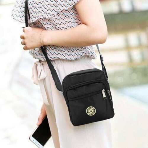 Men's Messenger Bag Waterproof Cross Body Shoulder Utility Travel Work Bag Black