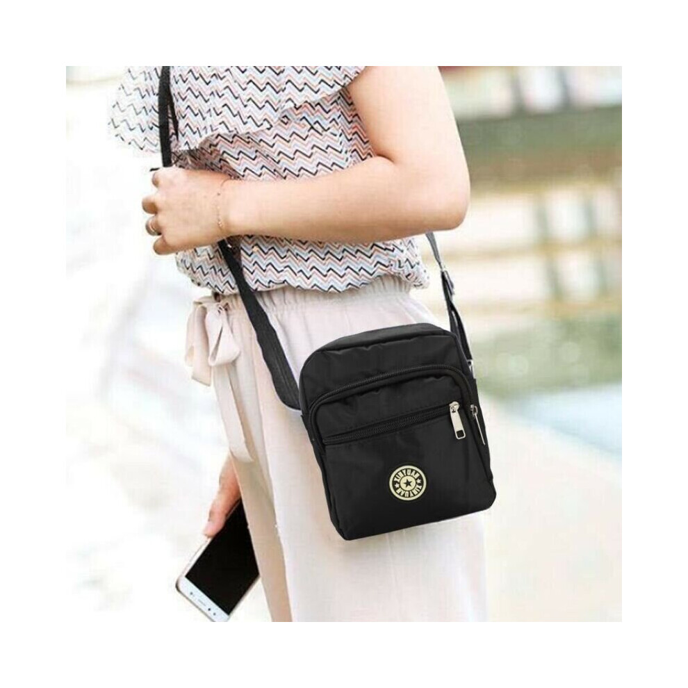 Men's Messenger Bag Waterproof Cross Body Shoulder Utility Travel Work Bag Black