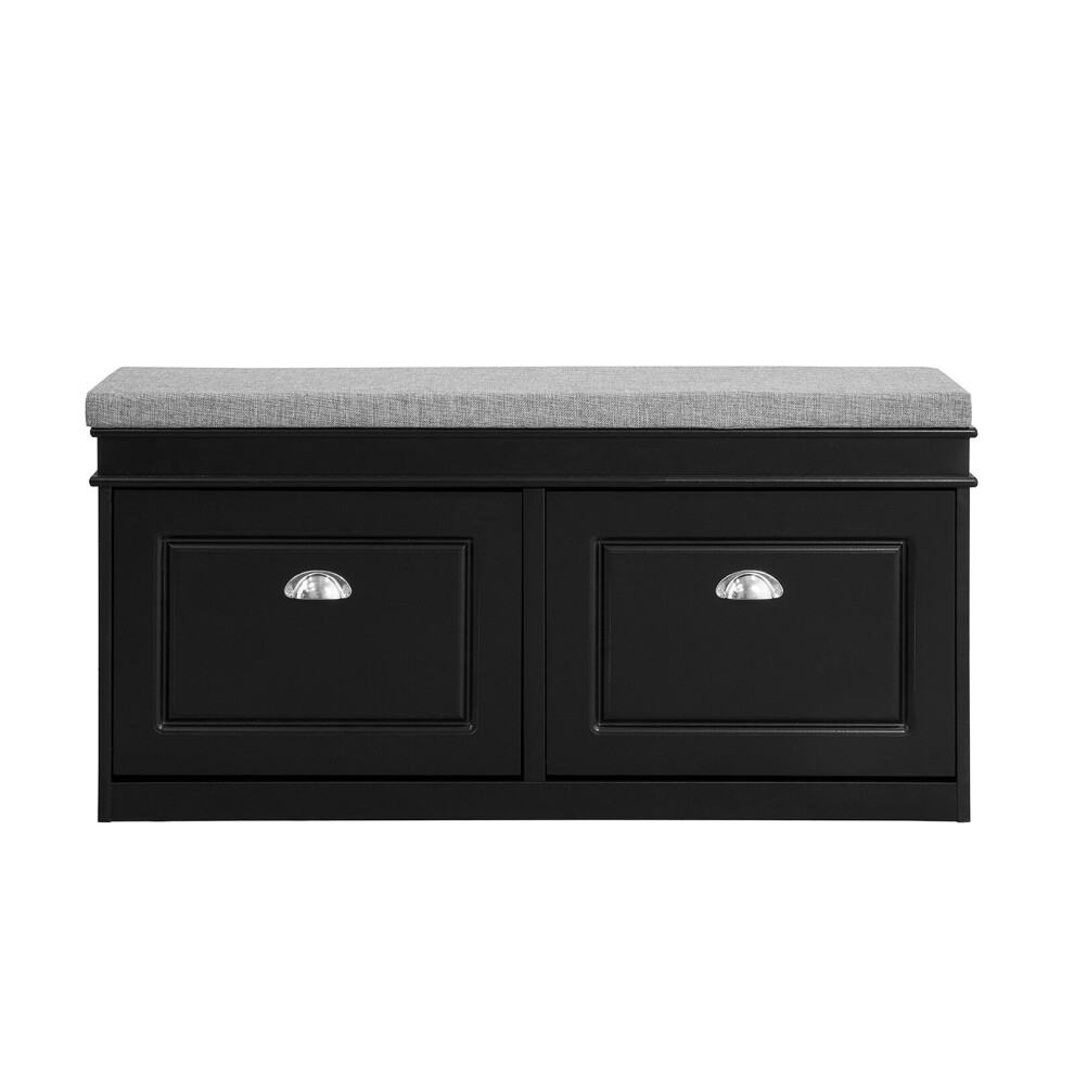 SoBuy FSR64-SCH,Hallway Shoe Cabinet with Flip-drawer and Seat Cushion