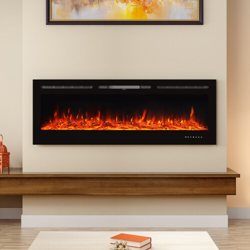 Living And Home 70 Inch Wall/Inset Electric Fireplace Fire 12 LED Flames 2