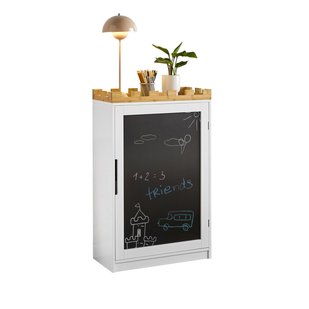 SoBuy KMB43-W, Design Children Storage Chest Cabinet with Blackboard