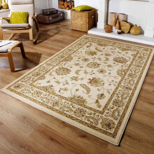(KENDRA 2330X Cream, 240 x 340 cm) Luxury Traditional Rugs Small Extra Large Hallway Runners Round Circle Mat Rug Living Room Bedroom Moth Resistant Carpet