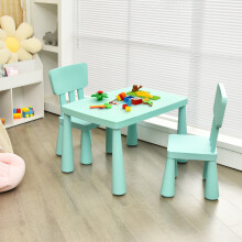 2 Piece Kids Table and Chair Set Toddler Activity Desk and Chairs Kids Furniture Green