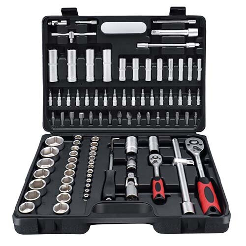 94PC 1/2" 1/4" Socket Set & Screwdriver Bit Torx Wrench Ratchet Case 2