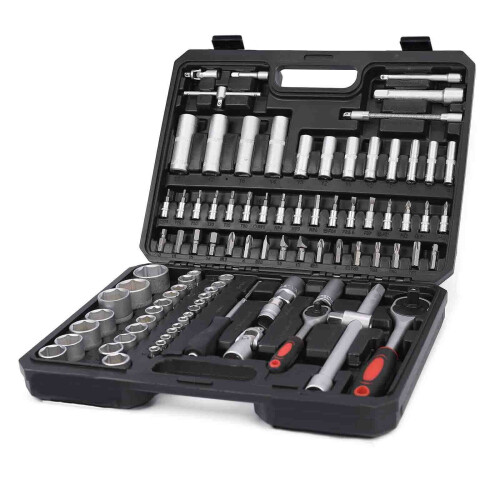 94PC 1/2" 1/4" Socket Set & Screwdriver Bit Torx Wrench Ratchet Case 1
