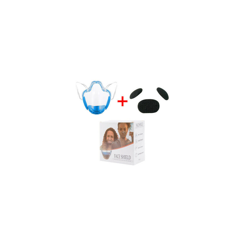 (Blue With Fifter) Face Shield Mask Reusable Anti-Fog Face Mask 785957384235