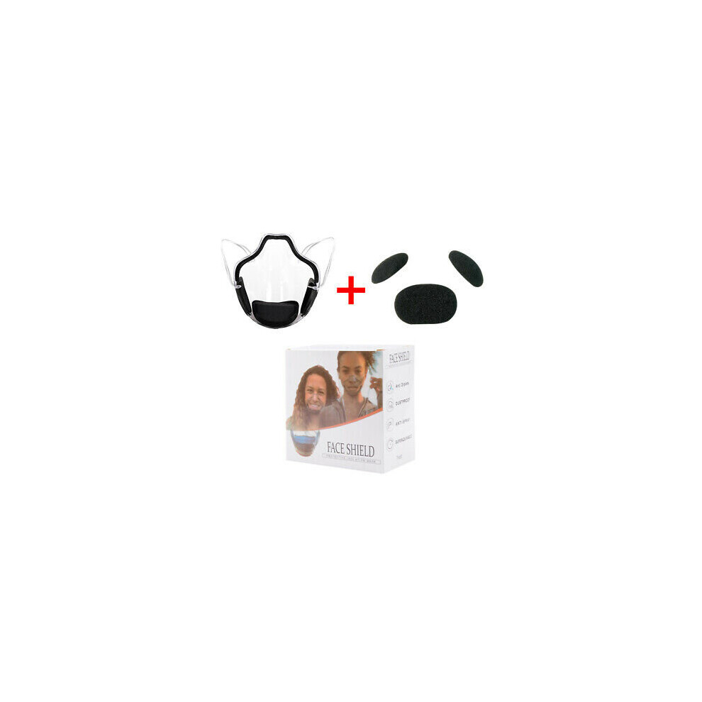 (Black With Fifter) Face Shield Mask Reusable Anti-Fog Face Mask 785957384204
