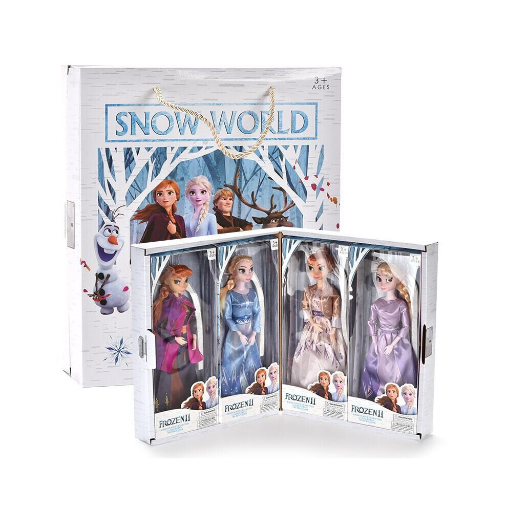 (26cm/11in 4pcs) Toy Girl Collection Dolls Kids Disney Frozen 2 Anna Elsa Princess Action Figures