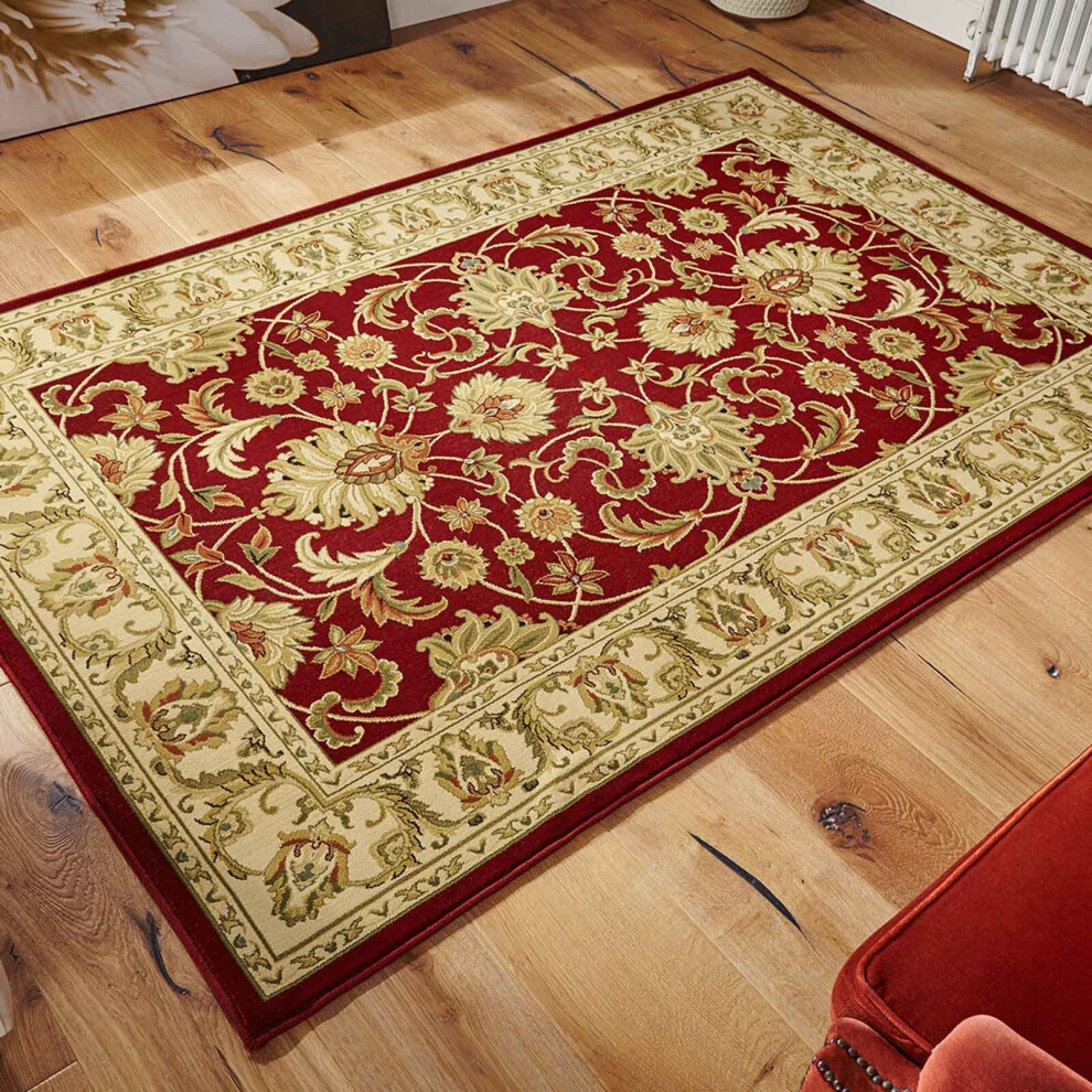 (KENDRA 45M Red, 160 x 235 cm) Luxury Traditional Rugs Small Extra Large Hallway Runners Round Circle Mat Rug Living Room Bedroom Moth Resistant Carpe