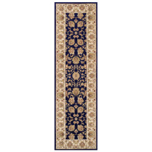 (KENDRA 3330B Navy Blue, Runner : 68 x 235 cm) Luxury Traditional Rugs Small Extra Large Hallway Runners Round Circle Mat Rug Living Room Bedroom Moth Resistant Carpet