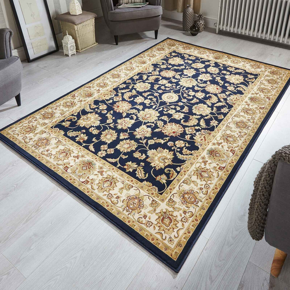 Oriental Weavers (Kendra 3330B Navy 160 X 235 Cm) Luxury Traditional Rugs Small Extra Large Hallway Runners Round Circle Mat Rug Living Room Bedroom Moth Resista Blue