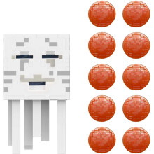 Mattel Minecraft Giocattoli | Figura Ghast con 10 Dischi Sparabili | Collezionabile Videogioco | Regali per Bambini e Fan