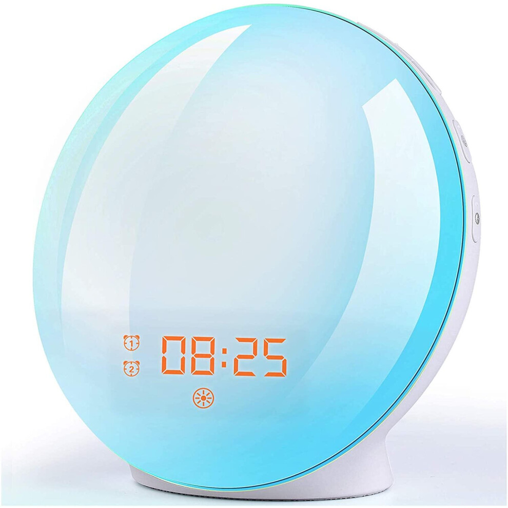 Sunrise Alarm Clock Wake Up Light - Light Alarm with Sunrise/Sunset Simulation Dual Alarms and Snooze Function