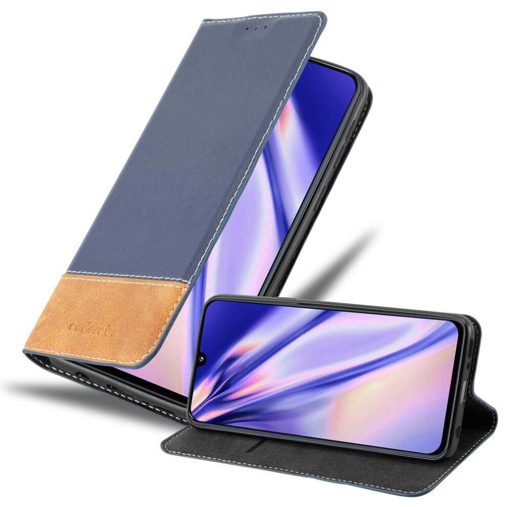 Cadorabo (Dunkel Blau Braun, Samsung Galaxy A40) Case For Samsung Galaxy A40 Cover Book Wallet Protection Pu Leather Flip Magnetic Etui Blue