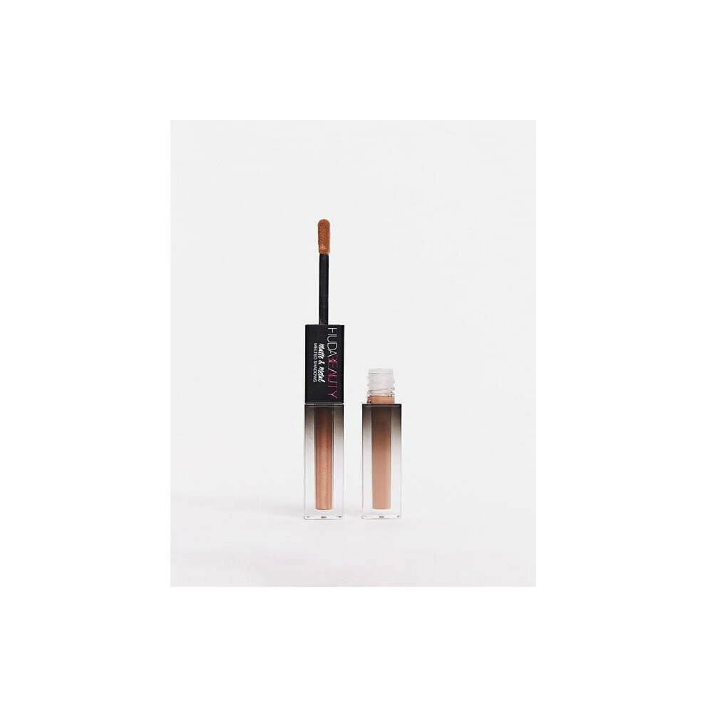 Huda Beauty Matte & Metal Melted Eyeshadow Double Pump Latte Drop Top