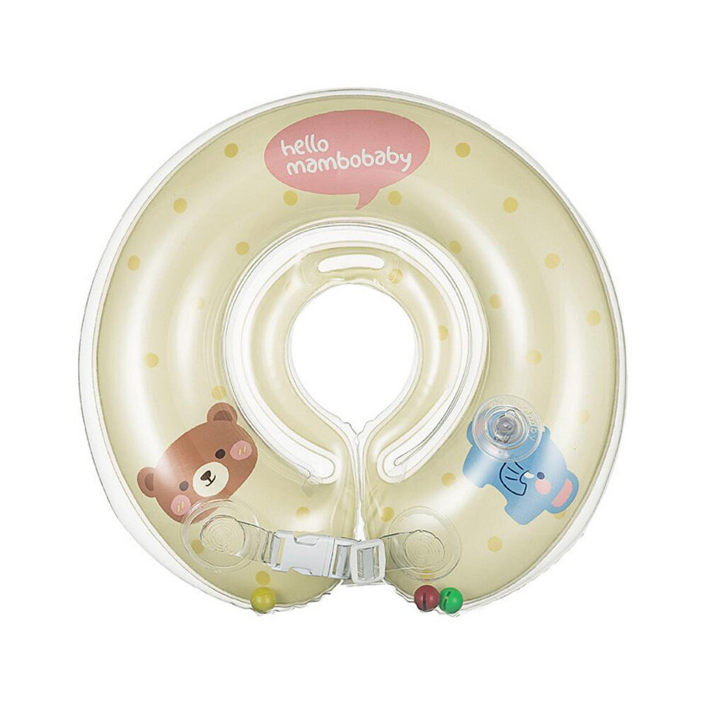 (yellow 3-18months) Inflatable Infant Neck Float Swim Neck Ring