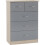 Nevada 2 Door 1 Drawer Wardrobe Bedroom Set Grey Gloss/Light Oak 2