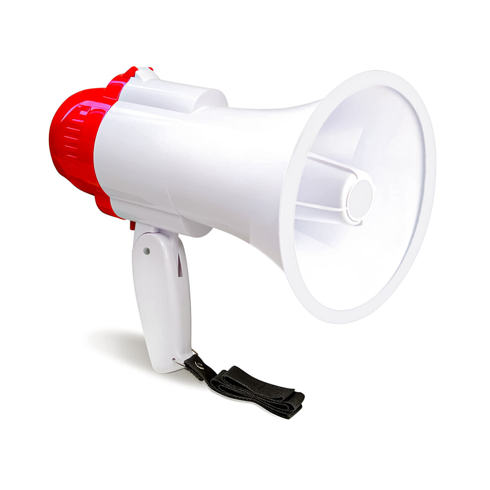 Portable Megaphone Loud Speaker and Siren Record Play with Strap & Pistol Grip