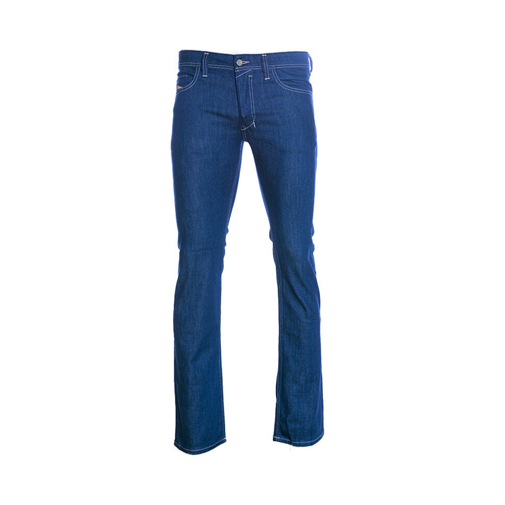 (W34) DIESEL Mens Jeans Regular Fit Straight Cotton Trousers Casual Blue Denim Pants