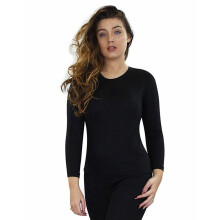 (Black, M) Womens Thermal Underwear Top Long Sleeve Tshirt