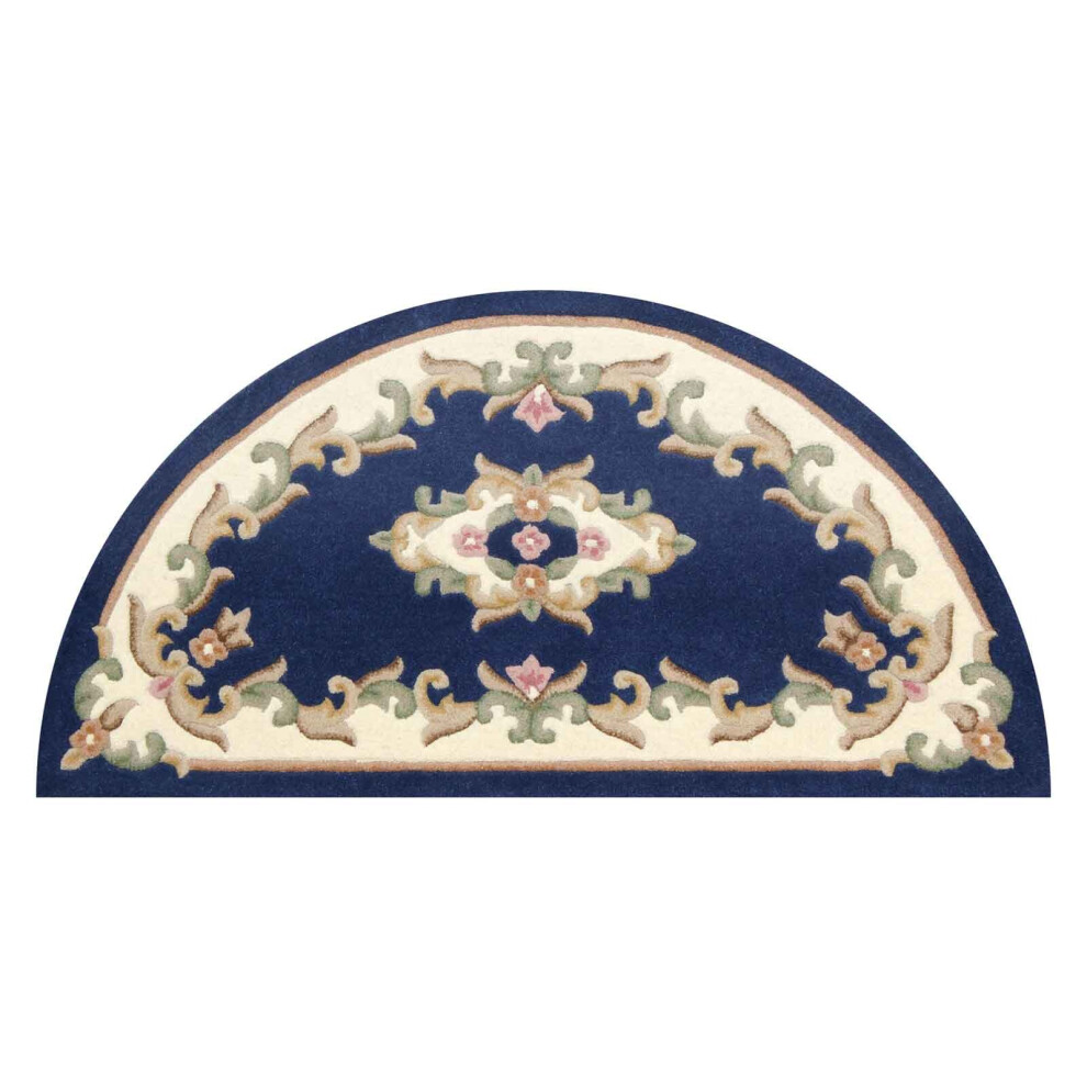 Oriental Weavers (Blue, Half Moon : 69X137cm) Traditional Pure Wool Rugs Hall Runner Round Circle Half Moon Mat Small Extra Large Carpet Eco Friendly Handmade