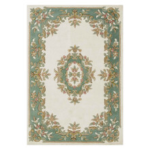 (CREAM GREEN, Runner : 68 x 235 cm) Traditional Pure Wool Rugs Hall Runner Round Circle Half Moon Mat Small Extra Large Carpet Eco Friendly Handmade
