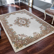 (CREAM BEIGE, Runner : 68 x 235 cm) Traditional Pure Wool Rugs Hall Runner Round Circle Half Moon Mat Small Extra Large Carpet Eco Friendly Handmade