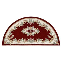 (RED, Half Moon : 69x137cm) Traditional Pure Wool Rugs Hall Runner Round Circle Half Moon Mat Small Extra Large Carpet Eco Friendly Handmade