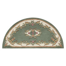 (GREEN, Half Moon : 69x137cm) Traditional Pure Wool Rugs Hall Runner Round Circle Half Moon Mat Small Extra Large Carpet Eco Friendly Handmade