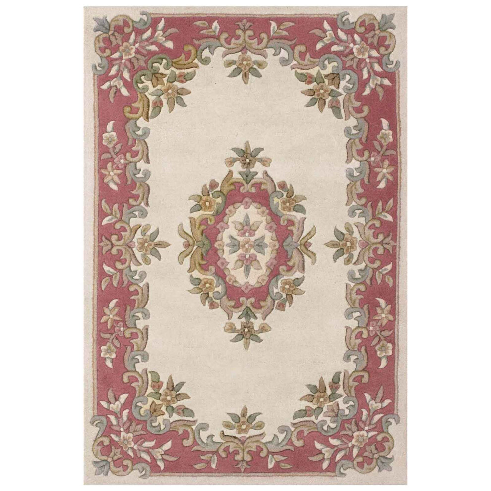 Oriental Weavers ( Rose, 200 X 285 Cm) Traditional Pure Wool Rugs Hall Runner Round Circle Half Moon Mat Small Extra Large Carpet Eco Friendly Handmade Cream