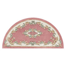 (PINK, Half Moon : 69x137cm) Traditional Pure Wool Rugs Hall Runner Round Circle Half Moon Mat Small Extra Large Carpet Eco Friendly Handmade