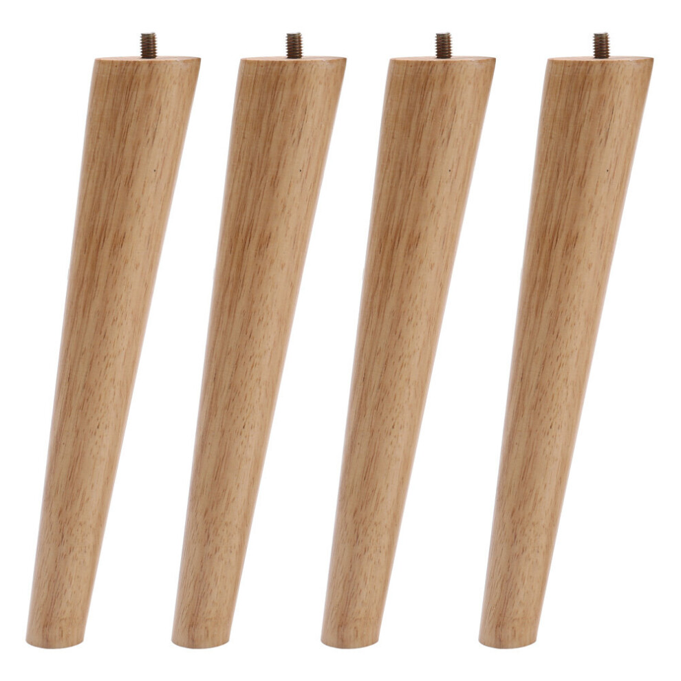 (Light Brown, 20Cm) Set Of 4 Wooden Oak Furniture Round Legs Feet 747492463462