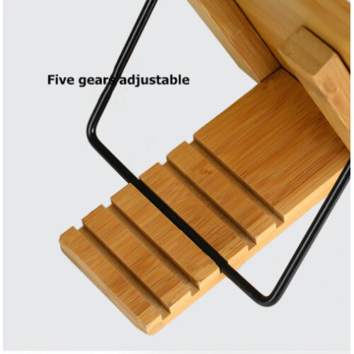 Bamboo Reading Book Stand Adjustable Tablet Holder 1