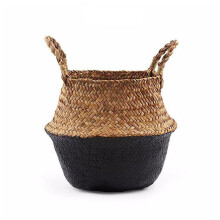 (Black) Colour Block Wicker Baskets Home Storage