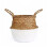 (White) Colour Block Wicker Baskets Home Storage 1