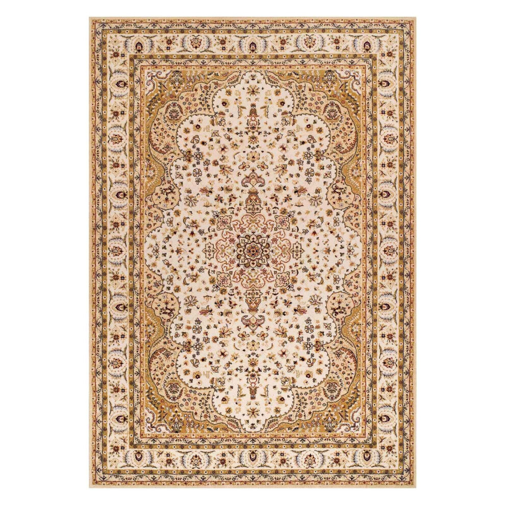 (Persian - Cream, 160 x 235 cm) Luxury Traditional Oriental Pure Wool Rugs Hallway Runner Small Extra Large Rug Soft Area Carpet Eco Friendly Handmade