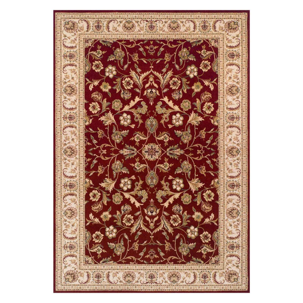 (Persian Leaf - Red, 240 x 340 cm) Luxury Traditional Oriental Pure Wool Rugs Hallway Runner Small Extra Large Rug Soft Area Carpet Eco Friendly Handm