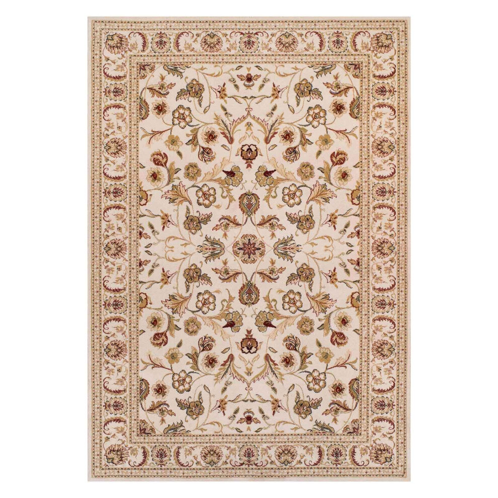 (Persian Leaf - Cream, 120 x 180 cm) Luxury Traditional Oriental Pure Wool Rugs Hallway Runner Small Extra Large Rug Soft Area Carpet Eco Friendly Han