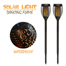 (2) 96 LED Torch Solar Light Garden Dancing Flickering Flame LAMP