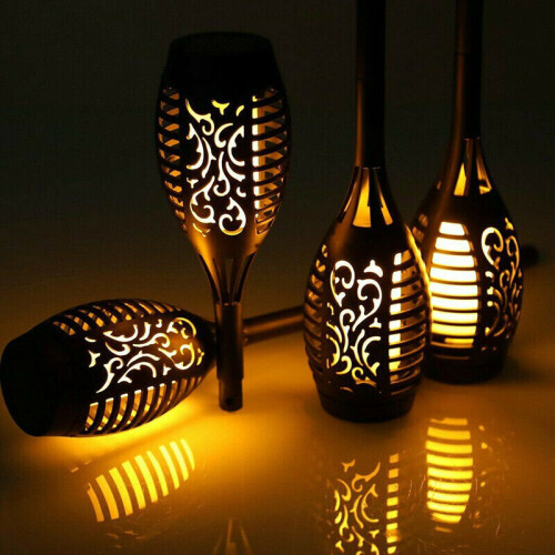 (2) 96 LED Torch Solar Light Garden Dancing Flickering Flame LAMP 2
