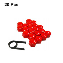 20X 17Mm Red Alloy Car Wheel Nut Bolt Covers Caps Universal For Any Car