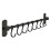 40cm Aluminium Self Adhesive Black Kitchen Utensil Rack, with 8 Hooks 1