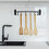 40cm Aluminium Self Adhesive Black Kitchen Utensil Rack, with 8 Hooks 2