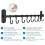 40cm Aluminium Self Adhesive Black Kitchen Utensil Rack, with 8 Hooks 3