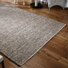 (TAUPE, 120 x 170 cm) Plain Neutral Handmade 100% Wool Rug Eco Friendly Handmade Natural Colour Area Rugs Large Hallway Runner