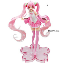 (Pink 19cm/7.4in) 12 styles Hatsune Miku Cartoon Virtual Singer Manga Statue Figurines Collectible Model Toy