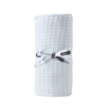 (125 x 150 cm, White) Organic Cotton Waffle Baby Blanket