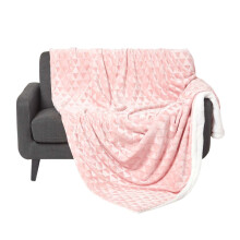 (160 x 200 cm, Blush Pink) Geometric Triangle Velvet Throw