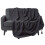Homescapes (150 x 200 cm, Black) Cotton Rajput Ribbed Throw 1