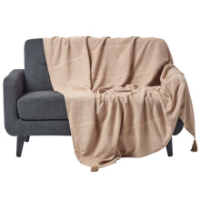 (150 x 200 cm, Beige) Cotton Rajput Ribbed Throw